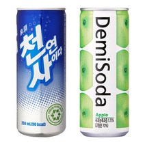 천연사이다 250ml x 30캔 + 데미소다 사과 250ml x 30캔 총 60캔
