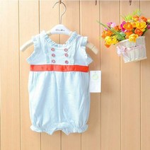 단추 포인트 스트라이프 룸퍼(0-12개월) 202651