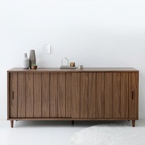 MILKAM 슬라이딩 콘솔수납장 CHM71160, 미들브라운