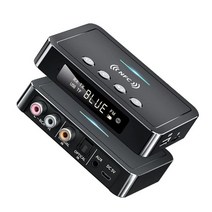 NFC 블루투스 5.0 오디오 어댑터 3.5MM Aux RCA SPDIF FM 수신기 송신기 지원 TFU 디스크 재생 원격 제어, 01 Black