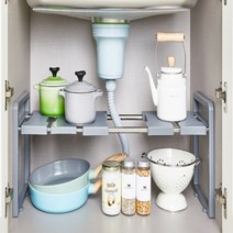 국산 1단 길이 폭조절 주방선반 모음 싱크대 하부장 욕실 베란다 펜트리 정리 수납선반, 싱크인선반(소)