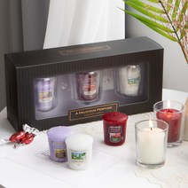 양키캔들 보티브 향초 3종 투명 캔들 홀더 선물세트