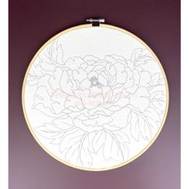 민화도안 (대) 그림그리기 DIY 원형수틀 민화수업재료 민화원데이클래스 전통체험 민화그림 천아트 수틀액자, 4연화도