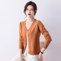 여성 스웨터 100순모 봄가을 무지 니트 숏코트