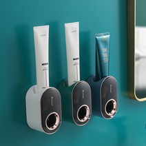 1+1 원터치 자동 치약짜개 디스펜서 치약절약, 화이트+블루, 2개
