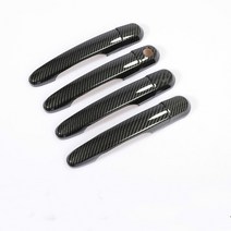 현대 i30 2007-2011 fd 2008 2009 2010 자동차 스티커 오버레이 용 크롬 탄소 섬유 자동차 도어 핸들 커버 트림, 검은색 1 열쇠 구멍