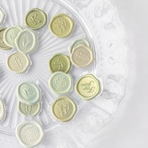 [고맙토다]실링왁스 스티커 18개입 청첩장 다꾸 스티커, 105-그린