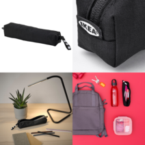 이케아 가방정리용품 VARLDENS 벨덴스 파우치 블랙 21x4x4 cm