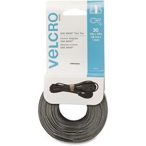 VELCRO 브랜드 원랩 케이블 타이 가정 사무실 데이터 센터 정리를 관리 와이어VELCRO Brand, Black/Gray, 15 x 1/2In - 30 TiesVELCRO Bra