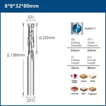 XCAN플랫 엔드밀6mm 2 플루트 나선형 밀링 커터 CNC 라우터 비트 목재 조각 카바이드 엔드밀