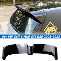 폭스바겐 골프 6 mk6 gti r20 2008-2013 뒷 트렁크 스포일러 립 탑 지붕 윙 커버 악세사리, 없음