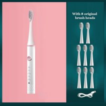 성인용 소닉 전동 칫솔 타이머 브러시 5 가지 모드 USB 충전기 충전식 교체형 헤드 세트, [09] 8
