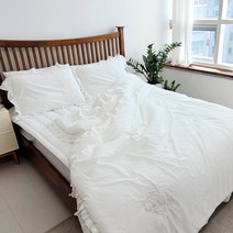 메리버드 플로어 라인 화이트 이불 베개커버 침구세트