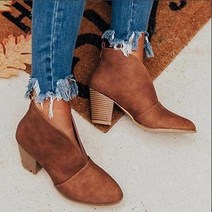 부츠 새로운 겨울 v 컷 아웃 발목 스택 힐 fahsion 첼시 pu botas 크기