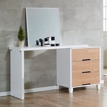 [로쏘] 네베 싱글 화장대 풀세트, 색상:화이트