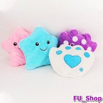 ForU486 LED 극세사 발광 쿠션 별모양 발바닥모양 가지색상 부드러운 인형 플레시, 별쿠션:화이트
