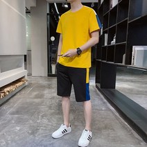 여름 여름스포츠세트 남성캐주얼한글학생여름반팔티셔츠멋쟁이투피스55호 4F