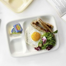 국산 브런치 트레이 나눔접시 도자기 세라믹 2color, 크림