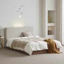 편하게 기댈 수 있는 LED 가죽헤드 침대 SS DW116, 라이트그레이