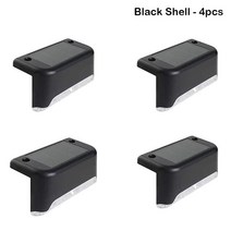 태양열판넬 태양광 계단 LED 라이트 야외 조명 솔라 벽 램프 외관 테라스 정원 장식, [04] black shell 4pcs, [02] White
