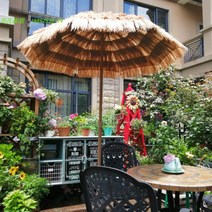 열대 파라솔 밀짚 볏짚 동 하와이 밀짚 지푸라기 야자수 오두막 리조트 제주도, 1.4M 왕벼 한 줌 (받침대 미포함)