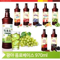 카페 음료 베이스 970ml 재료 에이드 만들기 원액, 블루베리 (W71126A)