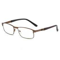 RBENN 스테인레스 스틸 남성 비즈니스 독서 안경 풀 프레임 금속 노안 광학 0.75 2.25 5.0 6.0