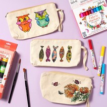 민화 필통 만들기재료 파우치 천필통 연필통 에코백, 국화