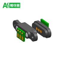 3핀 자석 포고 커넥터 1쌍 PCB 납땜 포함 / 3Pin Magnetic Pogo connectors male and female with PCB