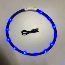 반려동물 용품 LED 조명 목걸이 USB 충전식 야외 개 산책 손실 방지, Pearlescent blue_M(50CM)