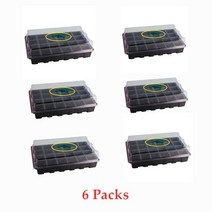 수경재배키트 조절식 돔 식물 발아 트레이 온실 종자 별용 정원 재배 키트 24 셀 스타터 1 팩 4/6, 04 6 Packs