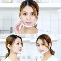 플라스틱 투명 음식점 조리용 위생마스크 산업용 안전용품 공기정화, 투명위생마스크 1Box