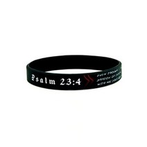 기독교 1Pcs Philippians 믿음의 힘 성경 구절 Wristbands 남자 여자를위한 까만 실리콘 팔찌 기독교 종교, 02 Psalm 234