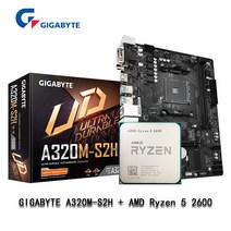 메인보드 컴퓨터 마더보드 AMD Ryzen 5 2600 R5 CPU 기가 바이트 GA A320M DS2H 마더 보드 슈트 소켓 AM4, 한개옵션0
