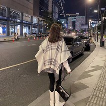 체인지쉬(change she) 봄가을 여성 상의 루즈핏 롱 망토 코트 햅번 케이프 아우터