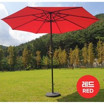 튼튼한 팔각 여름 파라솔 220 270 받침대 별도구매, 레드