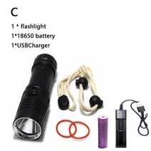 수중써치 다이빙랜턴 새로운 x1 5000 루멘 xm-l2 led 다이빙 손전등, c, 노란색