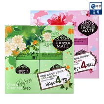 [애경] 샤워메이트 비누 올리브/로즈 100g 4입 x 5개 총20개, 선택:리프레시 올리브&그린티