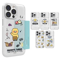 갤럭시 노트10플러스 카카오프렌즈 춘식이 카툰그래픽 반투명 슬림 카드케이스 하드 1장수납