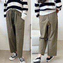 여성 통바지 빅사이즈 밴딩 와이드 팬츠 편한 하체비만 고무줄 바지