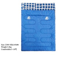 야외 캠핑 침낭 Hewolf 더블 splicable 봉투 봄과 가을 하이킹 휴대용 면화, 협동사, 블루 3200g