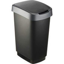 Rotho Twist 쓰레기통 25L 블랙실버