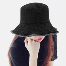 라핑 데님 데미지 남녀공용 버킷햇 벙거지