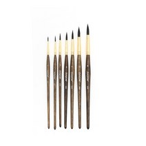 서예붓 도구 용품 민화붓 붓글씨 캘리그라피붓 라운드 다람쥐 털 나무 손잡이 수채화 아티스트 페인팅 브러시 고품질, 8.사이즈0123456