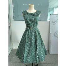 가을 원피스 정장 중년 하객룩 원피스 결혼식 50대 50 오드리 햅번 폴카 도트 레트로 파티 로커빌리 플러스 사이즈 4 여성용 여름 드레스