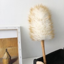 가정용 타조깃털 먼지털이개 고양이털제거기 극세사 사무실 스위퍼 정전기 핸디형 청소, 크림호주울더스터