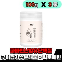 파바빈가루 파바빈콩 파바콩 분말 산양유 프로틴 가루 식물성 프로틴 헬스 운동 전 후 먹는 음식 식품 구아검가수분해물 락토페린, 3통(100g), 3개