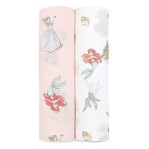아덴아나이스 Aden + anais 에센셜 모슬린 포대기 담요 용 속싸개용 100% 면 랩 2팩 사파리, 아덴아나이스 디즈니 프린세스