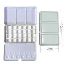 화구박스 2444 그리드 모란디 컬러 빈 수채화 팔레트 주석 상자 페인트 보관함 미술 용품 철, 3.Green 24 grid
