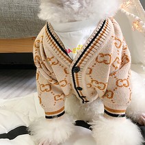 봄 겨울 강아지옷 명품 니트 가디건 스웨터 티셔츠 반려동물 옷 소형 중형 애견 도톰 따뜻한